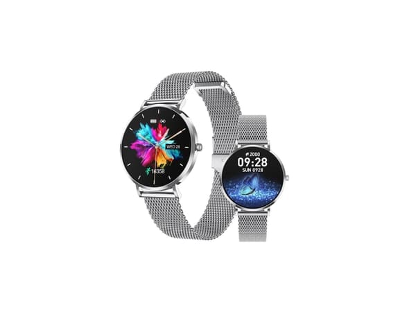 T8Mini Smartwatch 1 19'' Amoled Hälsoassistent för Kvinnor Silver