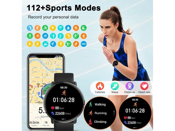 2024 Populær Smartklokke med Anropsfunksjon, Multifunksjonell Administrasjon, Bluetooth 5.2, Multifunksjonell Sport, iPhone Ed
