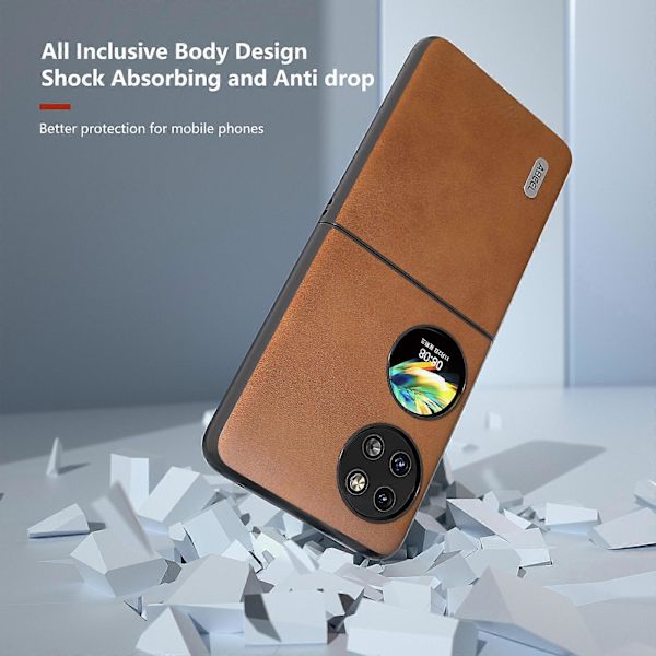 För Huawei P60 Pocket Mobilskal PU Läder + Hårt PC-skydd Anti-Chock