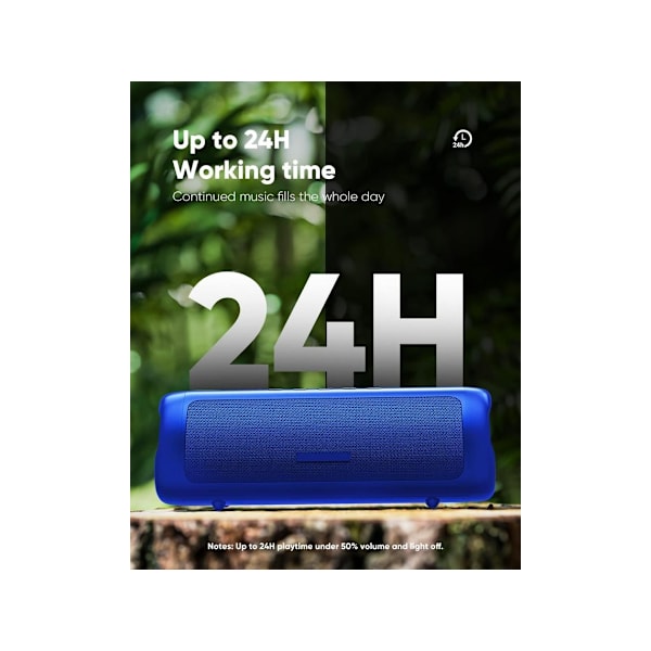 Bluetooth-högtalare med HD-ljud, portabel, trådlös, IPX5 vattentät, upp till 24 timmars speltid, TWS BT5.3-parning för