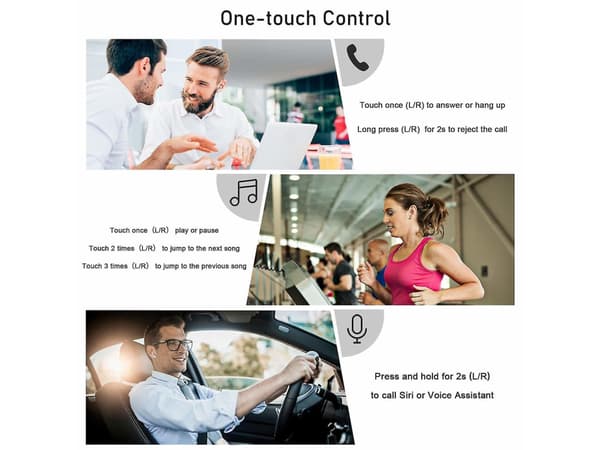 Trådlösa Hörlurar Touchkontroll RGB-ljus Bluetooth Rosa