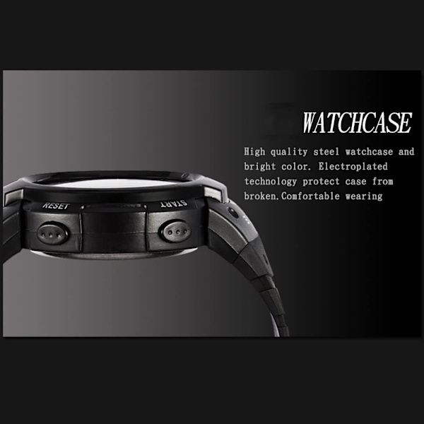 LED Digital Herrklocka Utomhus Sport Multifunktionell Casual Herrklocka Stoppur Datum Quartz Vattentät Armbandsur