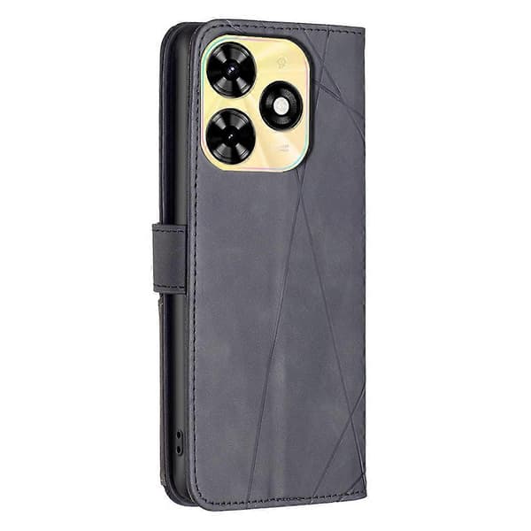 Geometriskt Linje Läder Telefonfodral för Tecno Spark 20C, Plånboksdesign