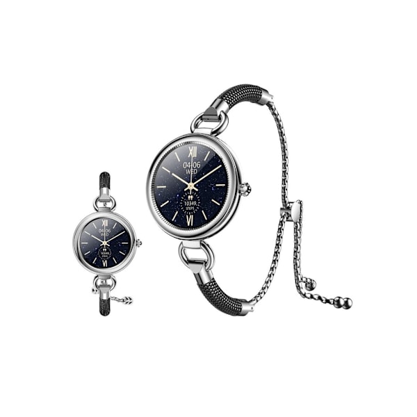 Smartwatch Krystal Diamant Justerbar Ios/Android Sort
