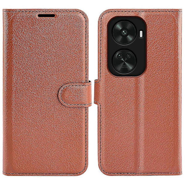 För Huawei nova 11 SE Läderfodral Litchi Textur Ställ Telefon Plånboksfodral