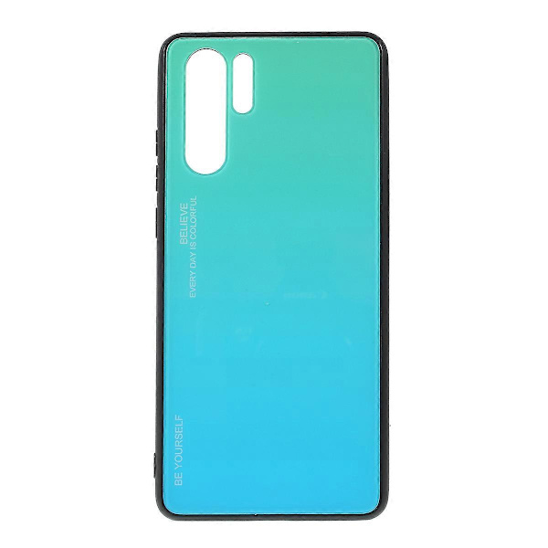 För Huawei P30 Pro Gradient Glas + PC + TPU Hybrid Skal