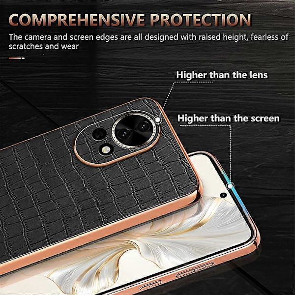 Skal för Huawei nova 13 5G Elektropläterad Krokodiltextur PU+TPU Telefonfodral