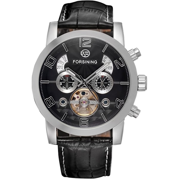 Herr Tourbillon Kalender Märke Automatiskt Urverk Äkta Läderrem Bästsäljande Armbandsur FSG165M3S4