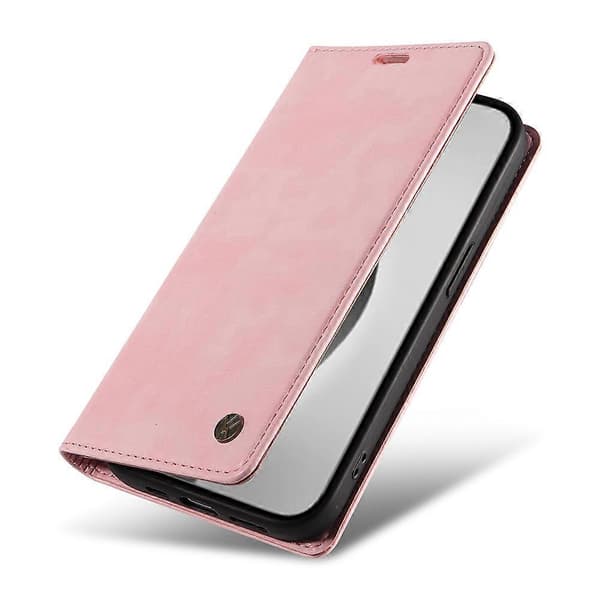Plånboksfodral i läder med magnetlås för iPhone 16 Pro Max