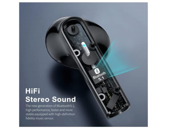 Trådlösa Bluetooth brusreducerande hörlurar Svarta