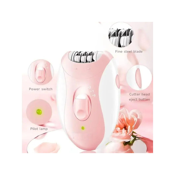 Elektrisk epilator med blad i rostfritt stål, dubbla hastighetsinställningar, uppladdningsbar och vattentät, lång batteritid, rosa YEMAESRE