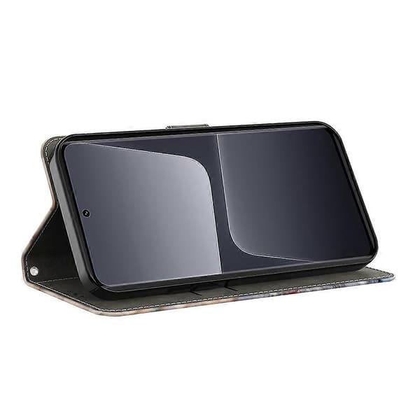 3D Mønster Print Stå Telefon Cover til Xiaomi 14, Tegnebogsdesign Cover