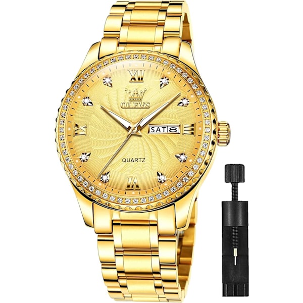 Herrklocka Rostfritt Stål Stor Urtavla Casual Klänning Armbandsur Kvarts Analog Dag Datum Vattentät Luminous