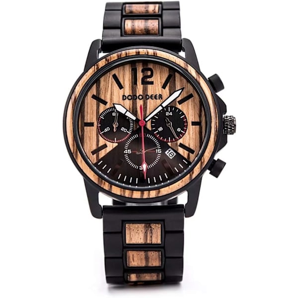 Herr Trä Klocka Quartz Unik Mode Handgjorda Träarmbandsur Perfekta Gåvor iDea