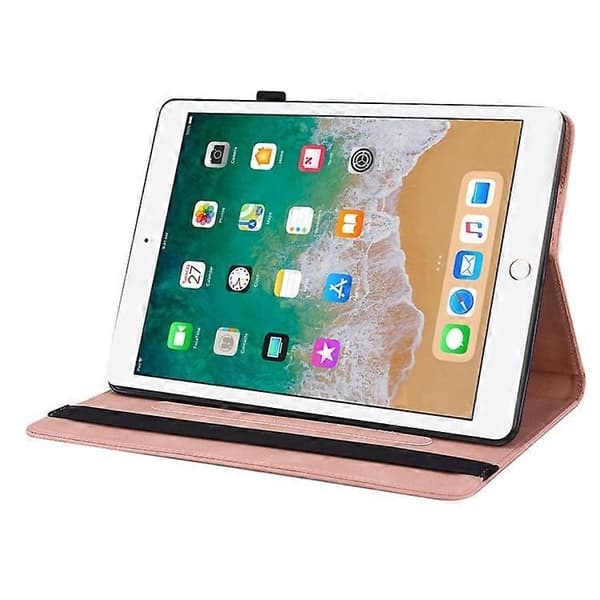 Læderfolioetui med sommerfugl- og blomstermønster og elastikbånd til iPad 9,7-tommer (2018) / iPad