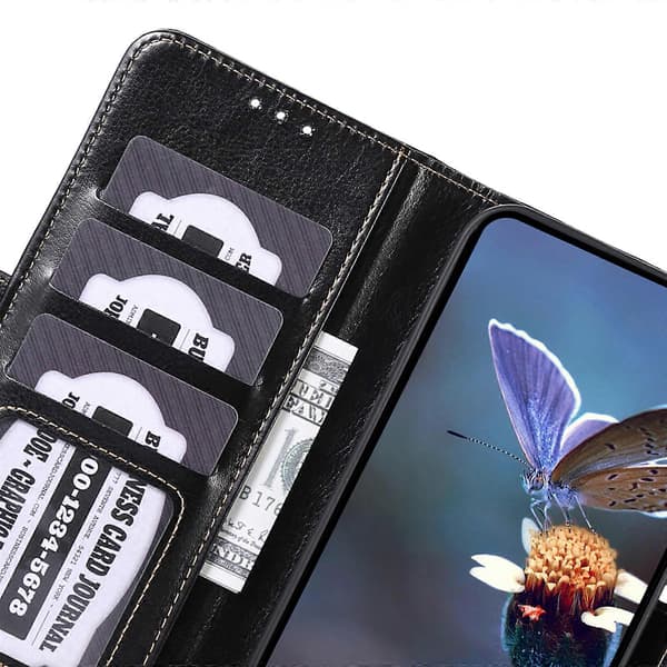 Læder Flip Cover med Magnetisk Støttefod til Honor X8b 4G