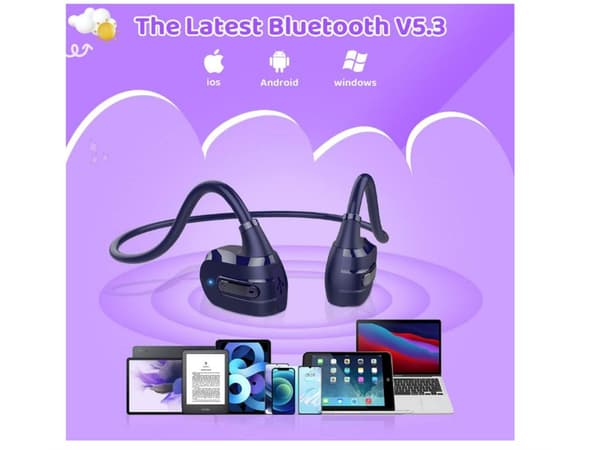 Öppna Hörlurar Inbyggd Stereo Ultralätt Bluetooth Blå