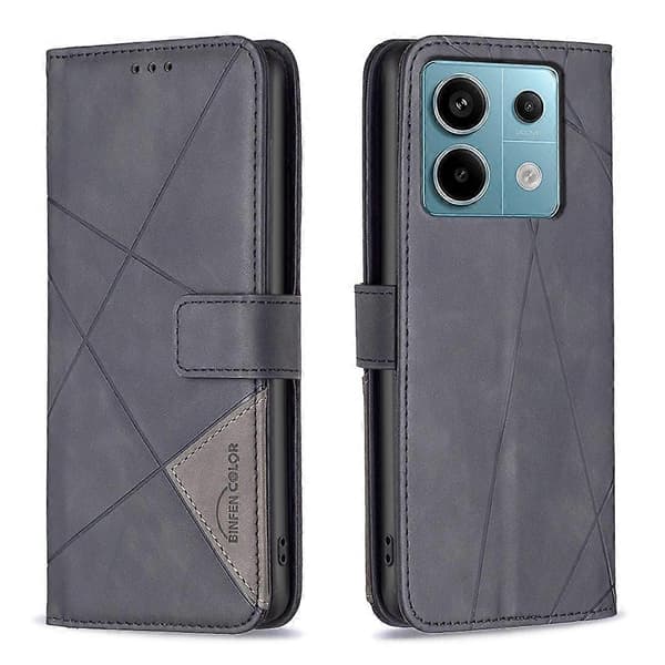 för Xiaomi Redmi Note 13 Pro 5G Mobilskal PU Läderfodral med Geometriskt Tryck