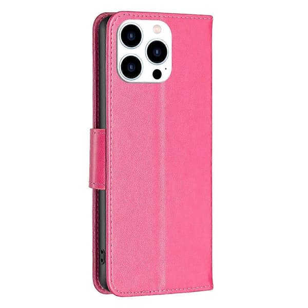 Plånboksfodral i läder med fjärilstryck för iPhone 16 Pro Max