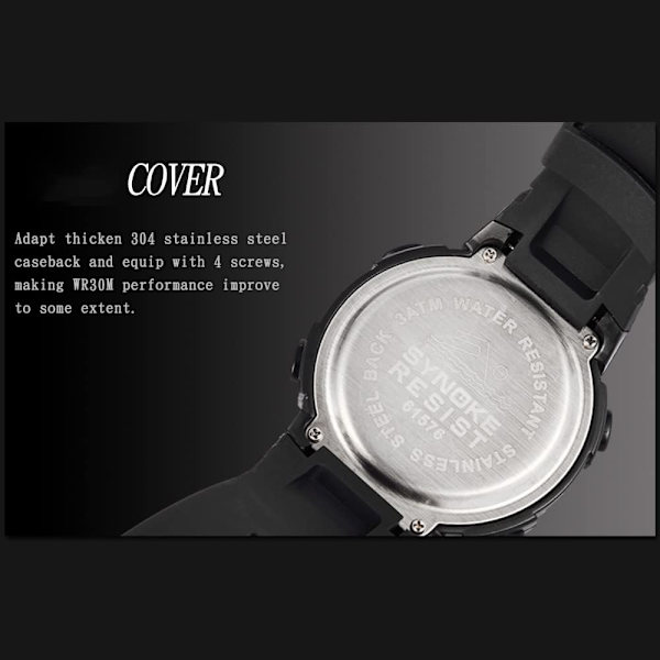 LED Digital Herrklocka Utomhus Sport Multifunktionell Casual Herrklocka Stoppur Datum Quartz Vattentät Armbandsur