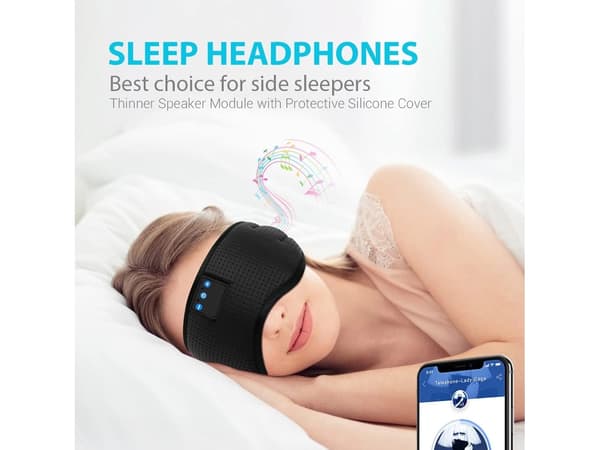 Trådlösa Hörlurar Siden Ögonmask Bluetooth Grön