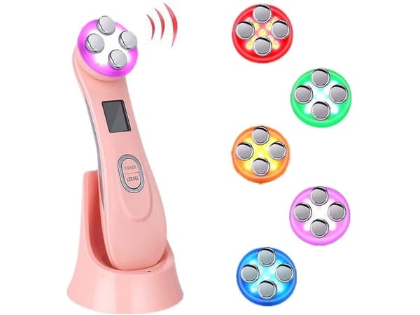 6 Moduser LED Terapi Skjønnhetsmaskin Mesoterapi Massasjeapparat Hudpleie Rosa YEMAESRE