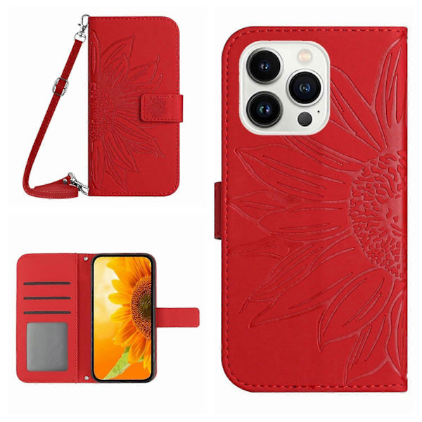 Solros Plånboksfodral Läder med Axelrem för iPhone 16 Pro Max