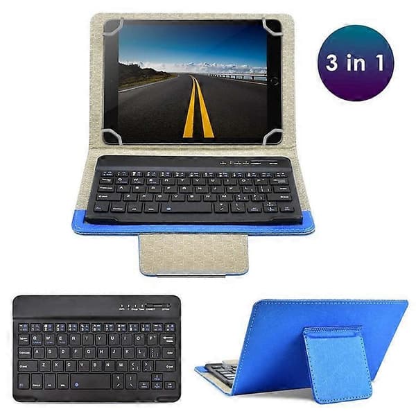 TY-3309 3-i-1 Bluetooth-tangentbord Tablet Läderfodral Ställ för 7-8 tums Tablet