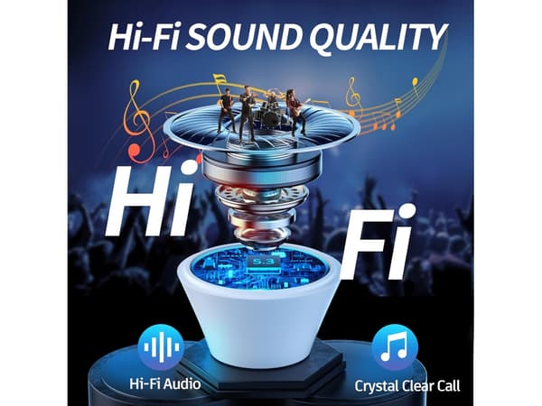 Trådlösa hörlurar Timmar Speltid Led In-Ear Tyg Bluetooth Vit