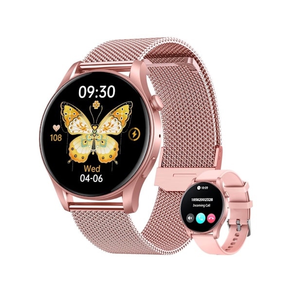 Smartklocka Dam Fitnessklocka: 1,4 Tum Cirka 3,6 Cm Amoled Touchskärm Smartklocka Svara/Ringa Samtal