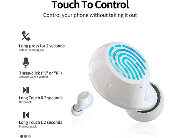 Dubbla Touch Control Bluetooth Hörlurar Svart
