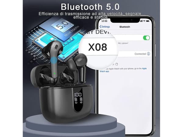 In-Ear Tyg Bluetooth Stereo Hörlurar Grå
