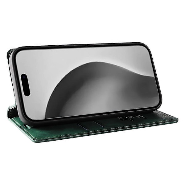 Plånboksfodral i läder med magnetlås för iPhone 16 Pro Max