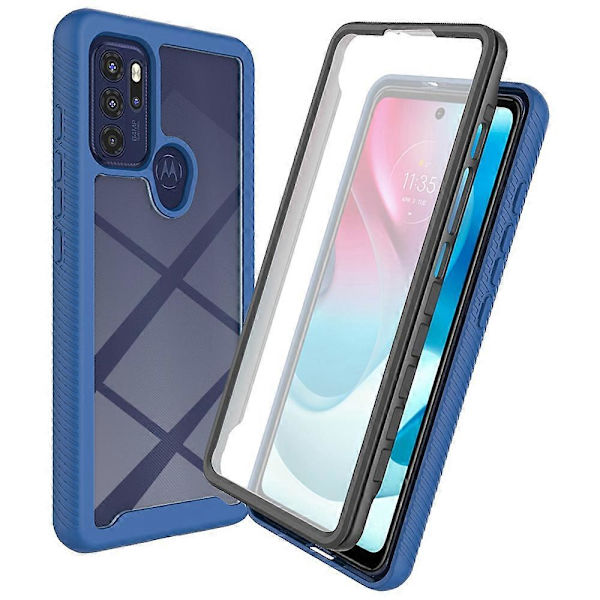 För Motorola Moto G60S 3 i 1 PC + TPU Hybrid Skal med PET Skärmskydd Fullt Skydd för Mobiltelefon