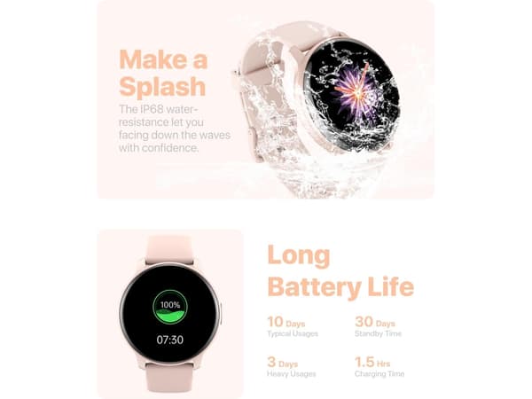 Smartwatch Tgw008 1.8 Touch Screen Fitness Tracker Bluetooth Opkald Android Iphone Sort
