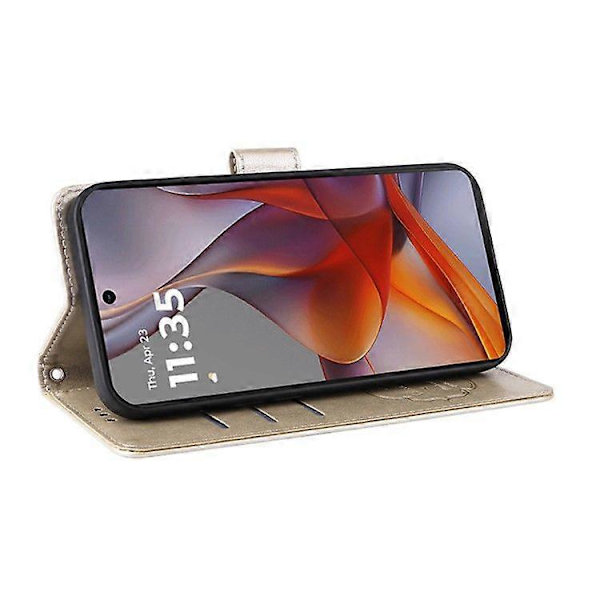 Fodral för Motorola Moto G75 5G, fjärils- och blomstermönstrat plånboksfodral i läder