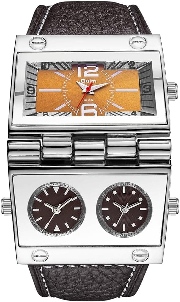 9525 Herrklocka Analog Svart Läderrem 3 Sub-urtavlor