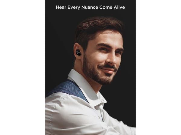 True Wireless Hörlurar Stilren Speltid Timmar Bluetooth Svart