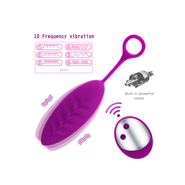 Fjärrkontrollerad Jump Egg Vibrator med 10 Vibrationslägen för Kvinnor (Rosaröd)