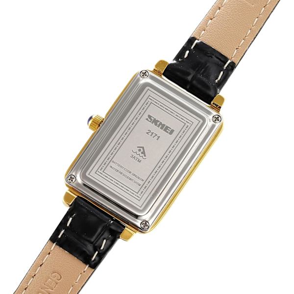 Dam Quartz Klocka Dam Elegant Fyrkantig Vardagsklänning Klocka med Läderrem Analog Quartz Damarmbandsur