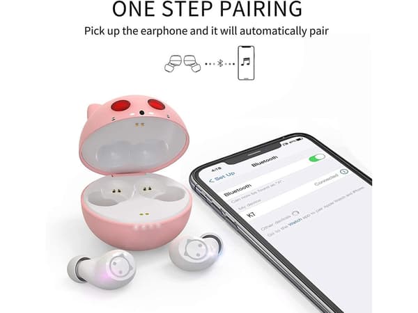 Rosa In-Ear Hörlurar Utan Touchkontroll Bluetooth Rosa