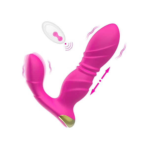 3-i-1 Fjärrkontrollerad Bärbar Massage Vibrator För Vuxna (Rosaröd)