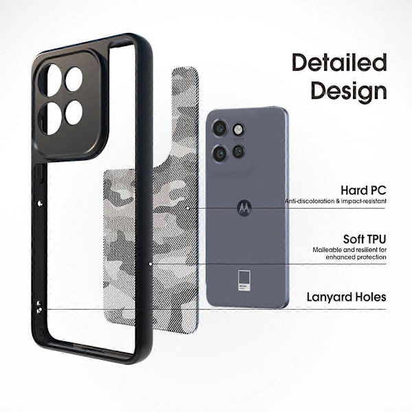 Skal för Motorola Edge 50 Neo 5G/S50 5G TPU+PC Stöttåligt Robust Telefonskydd Kameraskydd