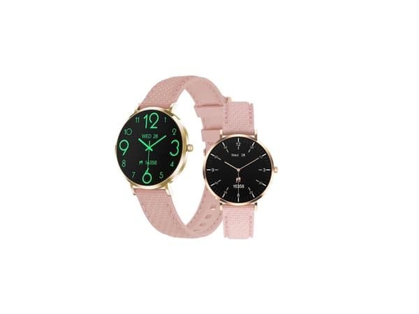 T8Mini Smartklokke 1.19'' Amoled Helseassistent for Kvinner Smart Klokke Rosa
