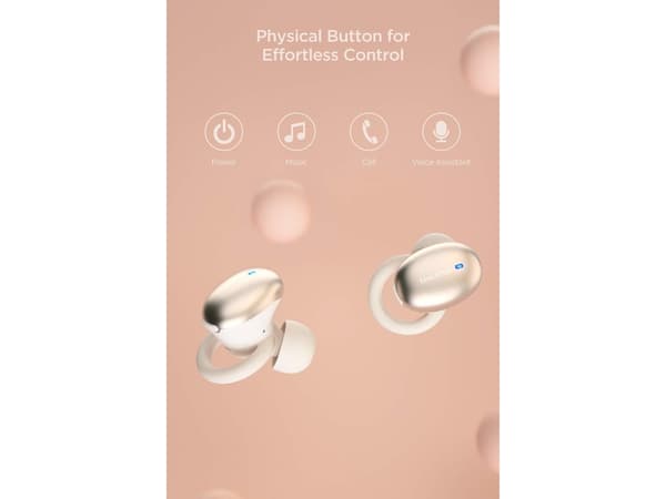 True Wireless Hörlurar Stilren Uppspelningstid Timmar Bluetooth Guld