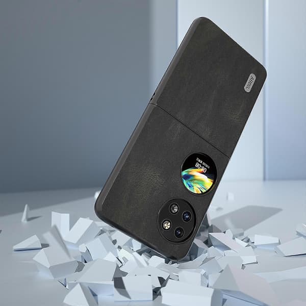 För Huawei P60 Pocket Vikbar Telefonfodral Retro Läder + PC-skal