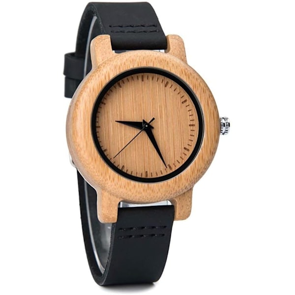 Herrklockor i äkta trä, analog kvarts, handgjord avslappnad träarmbandsur för unisex