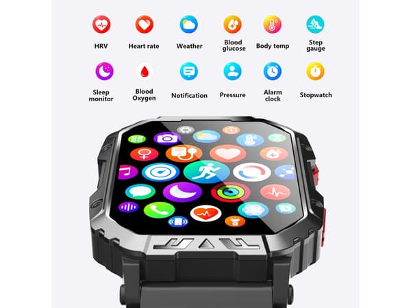 F407 Smartwatch til mænd Bluetooth Opkald Udendørs Vandtæt - Sort