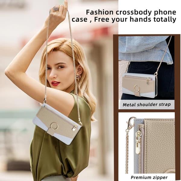 Wallet Case - Huawei Mate 60 Pro+ - PU-lær - Skulderstropp - Støtsikker White