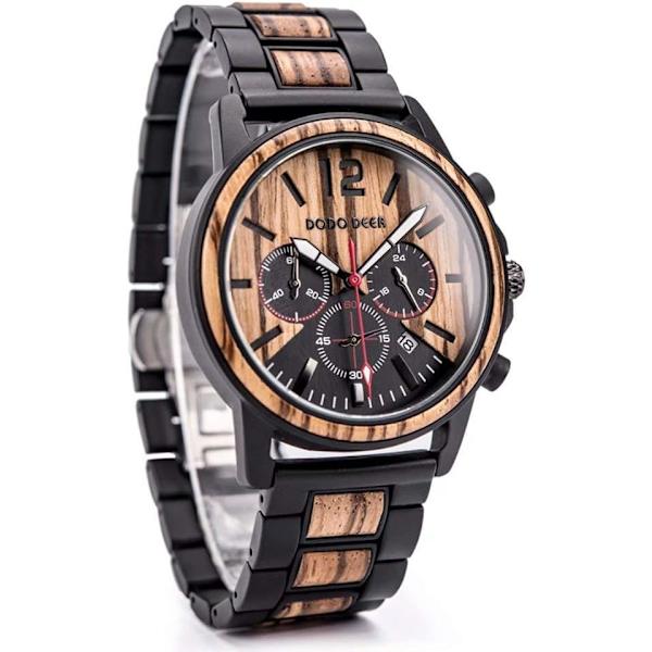 Herr Trä Klocka Quartz Unik Mode Handgjorda Träarmbandsur Perfekta Gåvor iDea